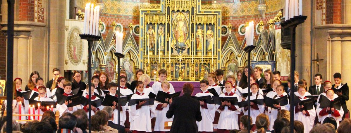 photo of choristers performing at Bedes School