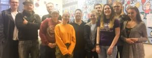 group photo of young adult carers taking on the gauntelt challenge