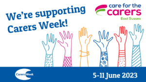 Carers Week 2023 image of raised hands