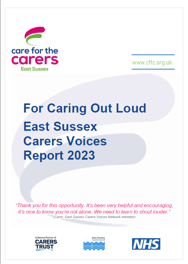 Front cover of Carers Voices Report 2023