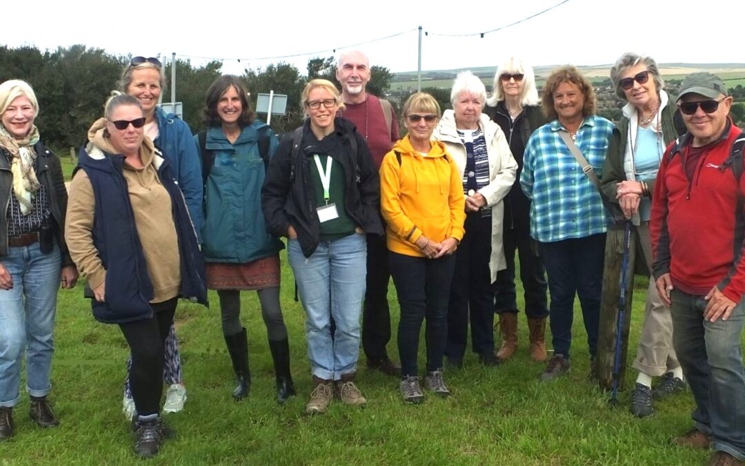 Group of walkers looking to camera