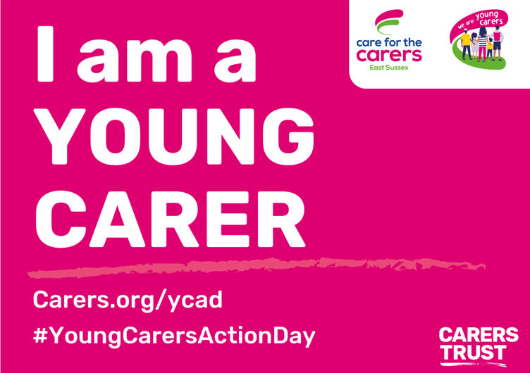 I am a Young Carer social media image pink I am a Young Carer image - pink