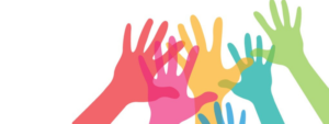 Raised hands graphic