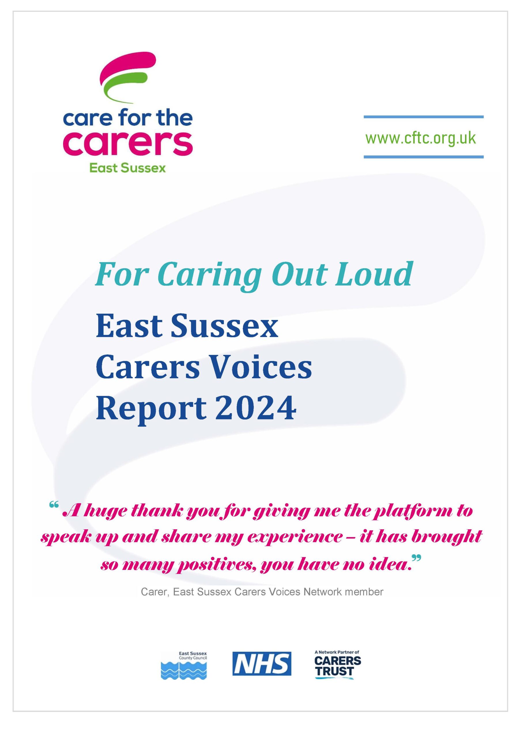 Cover of Carers Voices Report 2024