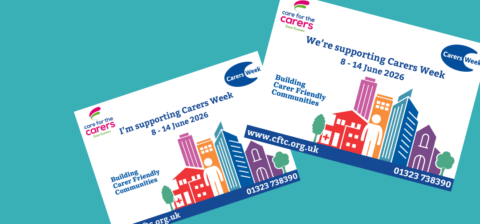 Supporting Carers Week poster images on background